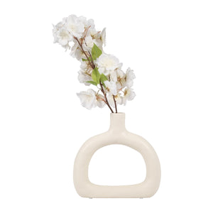 18421-02 CER 8" TEXTURED WIDE CUT-OUT VASE, C