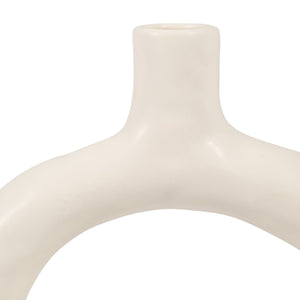 18421-02 CER 8" TEXTURED WIDE CUT-OUT VASE, C