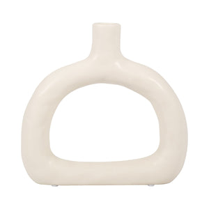 18421-02 CER 8" TEXTURED WIDE CUT-OUT VASE, C
