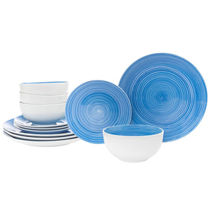 70420 SPIRAL BLUE 12 PC PORCELAIN  Service For 4
