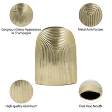 Load image into Gallery viewer, 17754-03 Metal, 11&quot; Arch Vase, Champagne
