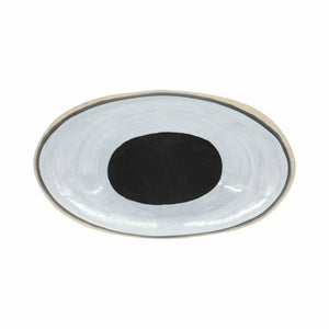 18747-02 Glass, 16" Bowl W/ Gold Trim, White
