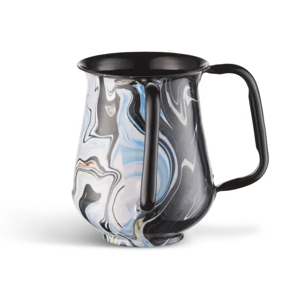 60490 Powder Coated Washing cup Blue Marble
