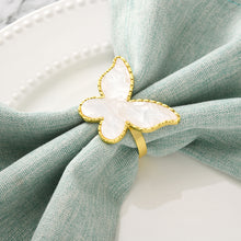 Load image into Gallery viewer, TAJ Designs Gold Edged Pearl Butterfly Napkin Ring
