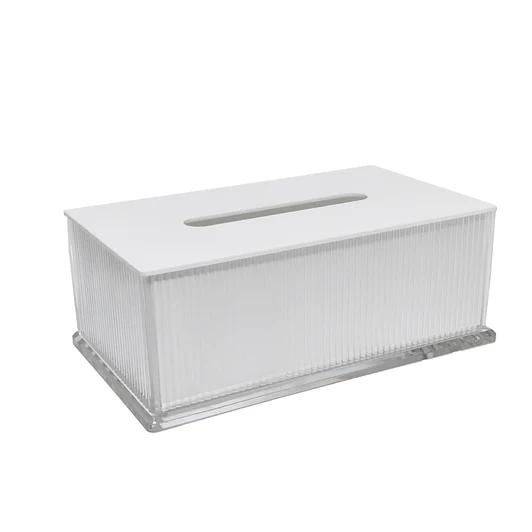 K-TB-5-WHT Lucite Corrugated Tissue Box