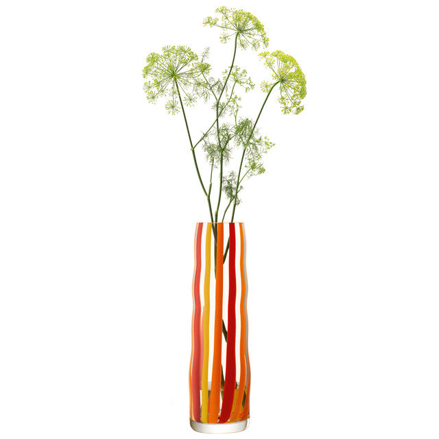 G1778-31-645 Folk Vase H12.5in Orange/Red/Yellow