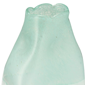 14710-05 Glass 13" Bottle Vase, Aqua Haze