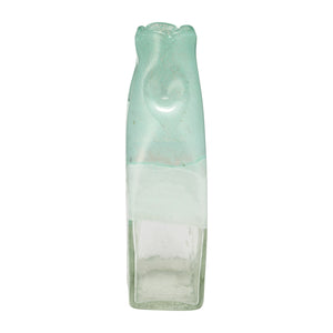 14710-05 Glass 13" Bottle Vase, Aqua Haze
