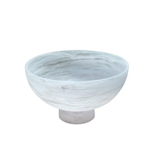 K-SBR-2-WHT Resin White Swirl Raised Salad Bowl