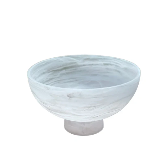K-SBR-2-WHT Resin White Swirl Raised Salad Bowl
