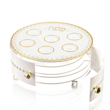 Load image into Gallery viewer, PE-SP-3-CT-GO 3 Level Round Cartier Kearah (Seder Plate) / Matzah Box
