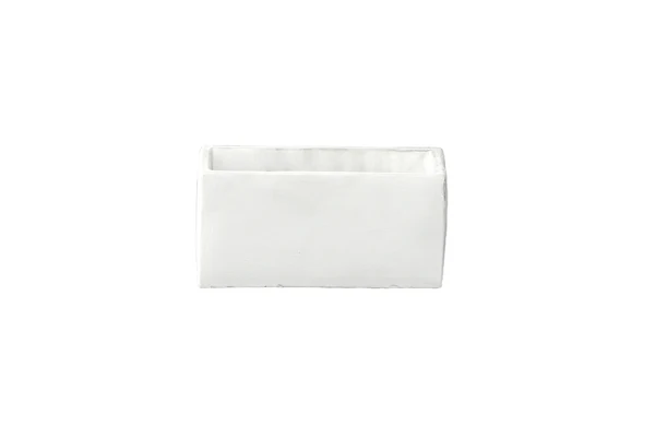 39807 Cement Rectangle Wide Opening Flower Pot SM Matte Finish White..9.00