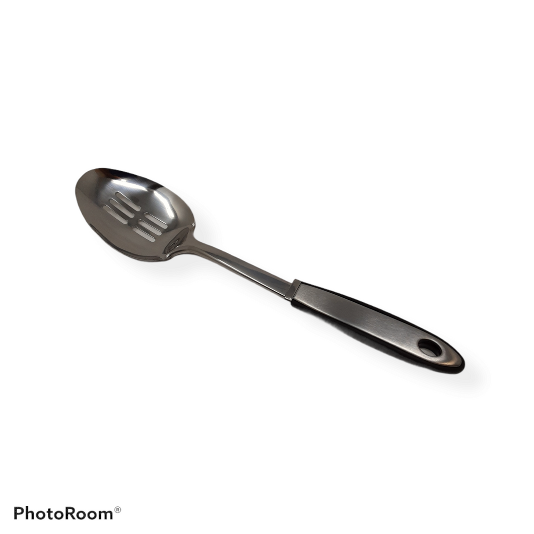 Cherle Stainless Steel Slotted Spoon black handle