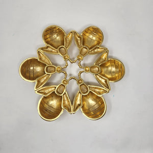 TAJ Bee Six Sectional Simonim Tray Gold In