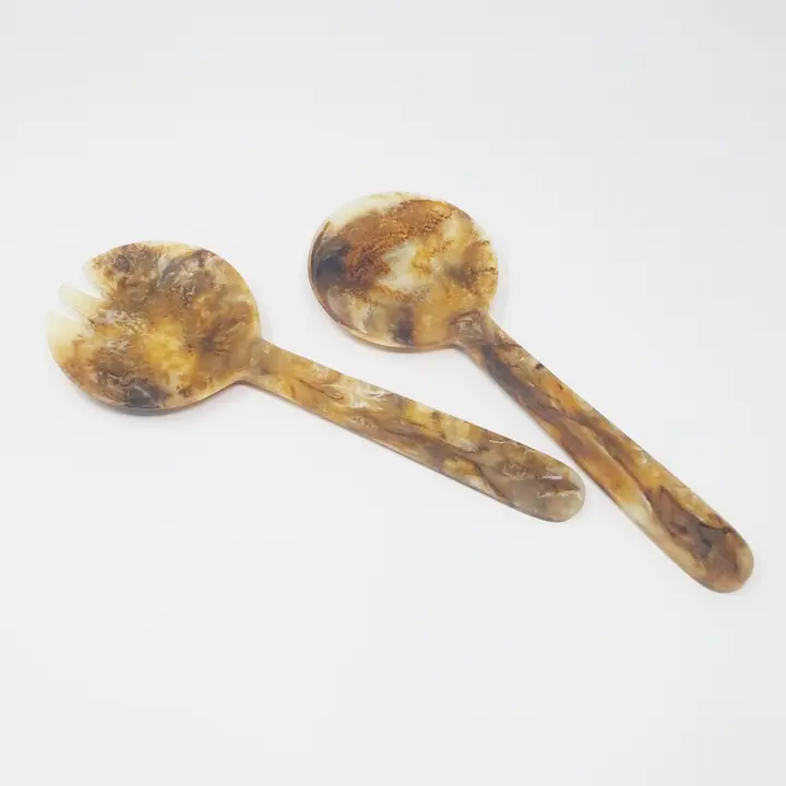 H00008 Tortoiseshell Salad Servers Set of 2