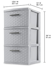 Load image into Gallery viewer, Drawer/Cart-3 Weave 12 Wide-Cement
