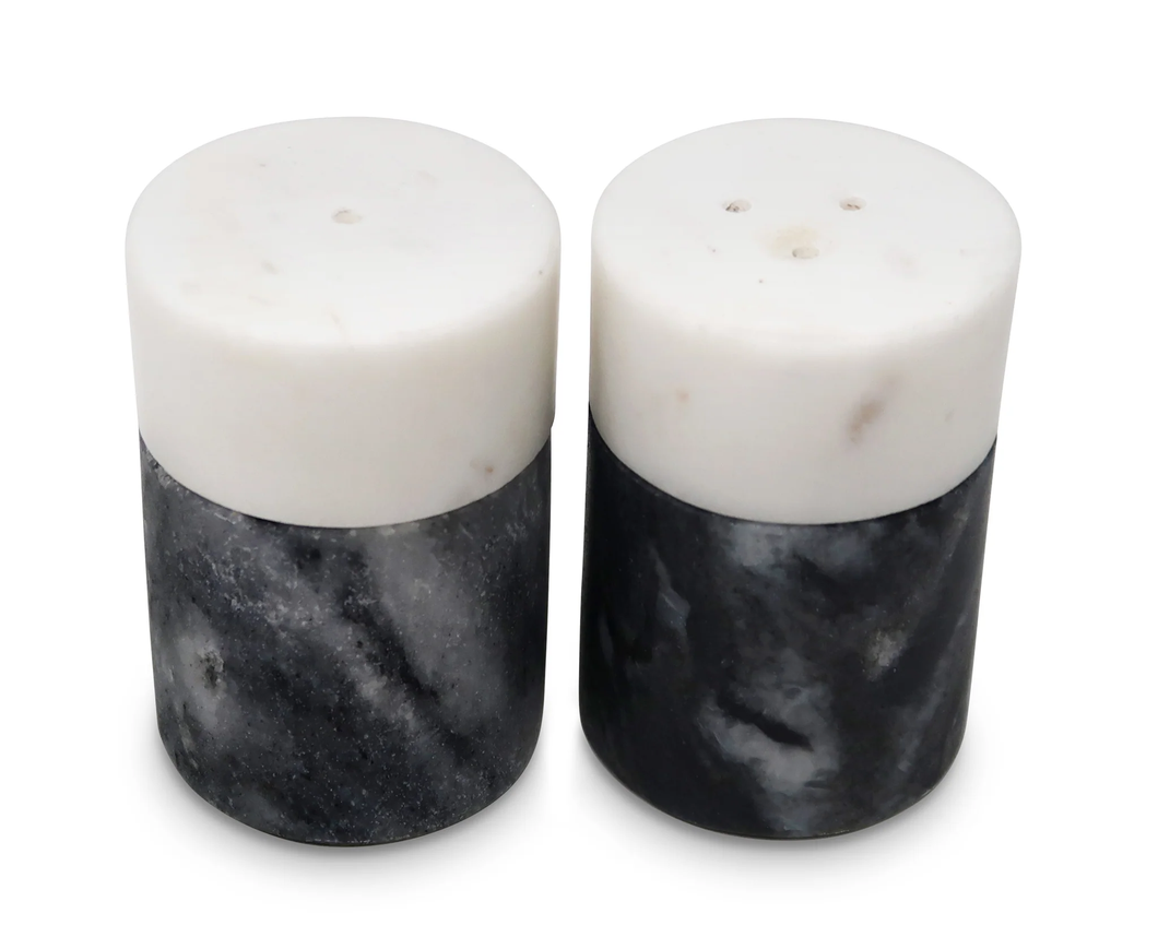 SP4083 Salt & Pepper Set White and Black Marble