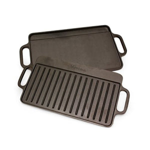 VICTORIA Rectangular Cast Iron Reversible Seasoned Griddle 12.5â€ x 7.5â€