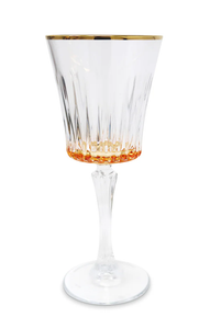 VWR4379 Set of 6  Water Glasses with Amber Bottom and Gold Rim