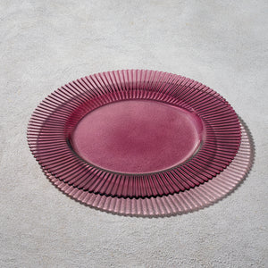 VD-1309- PM Forest Ribbed Glass Charger Plum