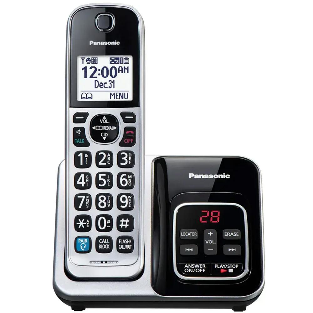 Panasonic DECT 6.0 Expandable Cordless Phone System with Bluetooth Pairing for Wireless Headphones (KX-TGD890S) - Silver