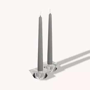 12PK. 12" Tapered Candles - Dark Gray