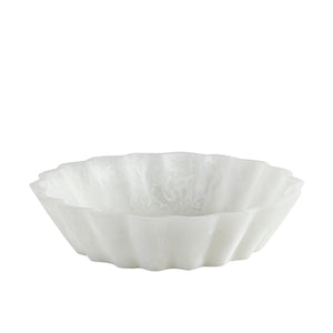 535059-2 White Resin Flower Bowl - White 9.5 inch