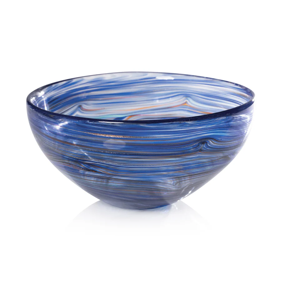 CH-7803 Delphine Glass Bowl - Multi Blue - Large