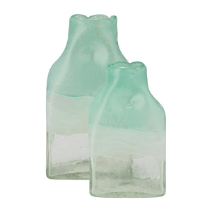 14710-05 Glass 13" Bottle Vase, Aqua Haze