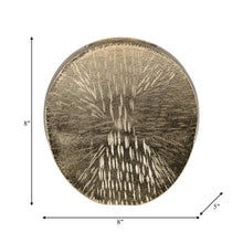 Load image into Gallery viewer, 17755-01 Metal, 8&quot; Etched Oval Vase, Champagne
