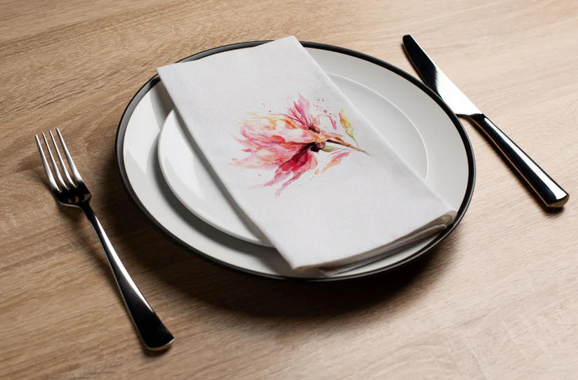 Brushstroke Flower - Printed Guest Towel