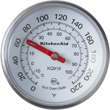 Load image into Gallery viewer, KitchenAid KQ919 Analog Instant Read Food and Meat Thermometer with 1.75-inch Dial, Recalibration Feature, Black Storage Sleeve
