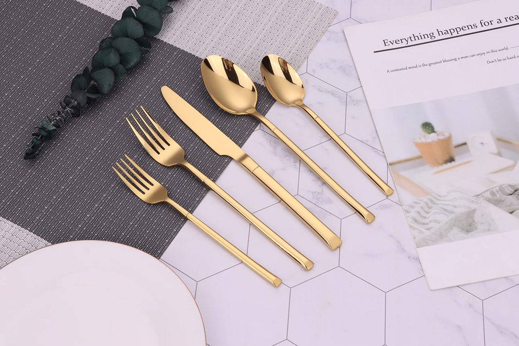 VF821G Simplicite 20 Pc Gold Flatware Set, Service For 4