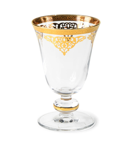 CAW676 Short Stem Glasses with Gold Design Set Of 6