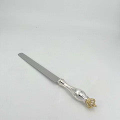Malchus David Crown Jewel  Gold Challah Knife Non Serrated