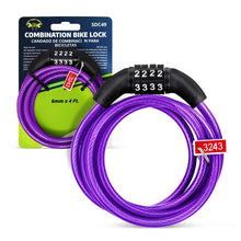 Load image into Gallery viewer, Combination Bike Lock 4 Ft
