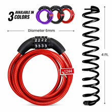 Load image into Gallery viewer, Combination Bike Lock 4 Ft
