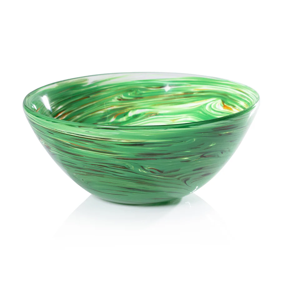 CH-7800 Delphine Glass Bowl - Multi Green - Large