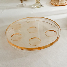 Load image into Gallery viewer, J-PSP-DC-AM Amber Lucite Seder Plate
