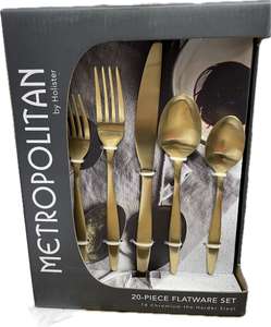 Vee Flatware Service For 4 Gold