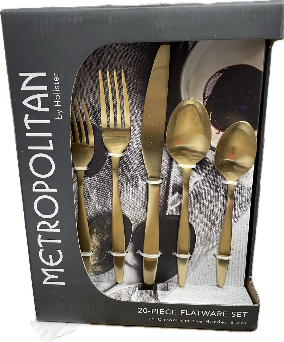Vee Flatware Service For 4 Gold
