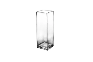 SQU4412 Square Clear Glass Vase..4.00"x4.00"x12.00"H