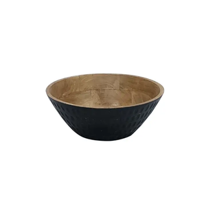 218026 Xl Wooden Carvel Bowl Tapered Wall with Carving Dia 12"