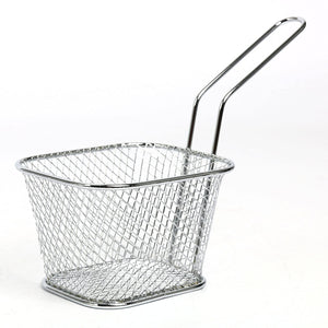 4 Inches Mini French Fry Chip Basket Holder Silver