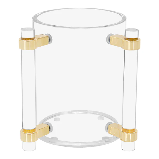 J-WCLA-GD Clear Acrylic Wash Cup With Gold Alumini