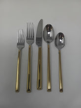 Load image into Gallery viewer, Hexagon Gold Accent Flatware Service For 4
