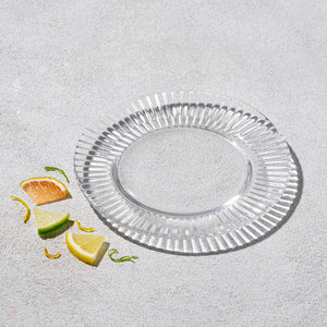Forest, Ribbed Glass Bread and Butter Plate, Clear, 6.5