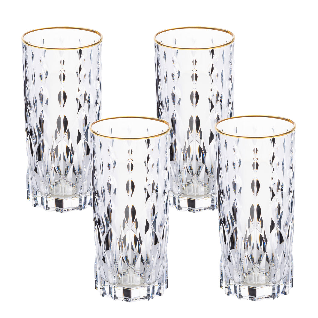 LG7003 MARILYN GOLD S/4 HIGHBALL 11OZ