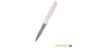 4" Knife - Pointed tip/serrated edge - White