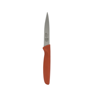 4" Knife - Pointed tip/serrated edge - Red/Meat